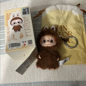 “L” Pin For Love Series (A-M) Brown Labubu.New.Box opened to verify.